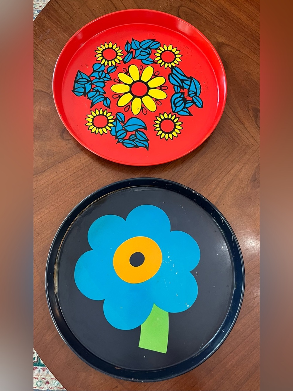Vintage 1970s Pop Art Metal Serving Trays Lot Laurids Lonborg Action Industries